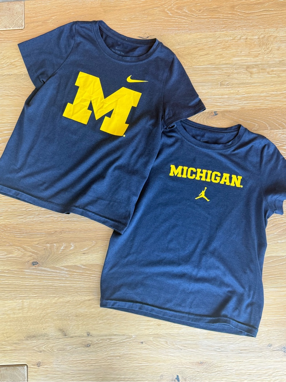 Nike & Jordan Michigan Youth Tee - Navy with Maize Logo